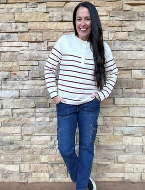 ANINEWEAR Boomer Sooner Button Sweater Size Women's XL